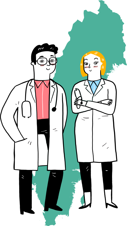 Illustration av två läkare
